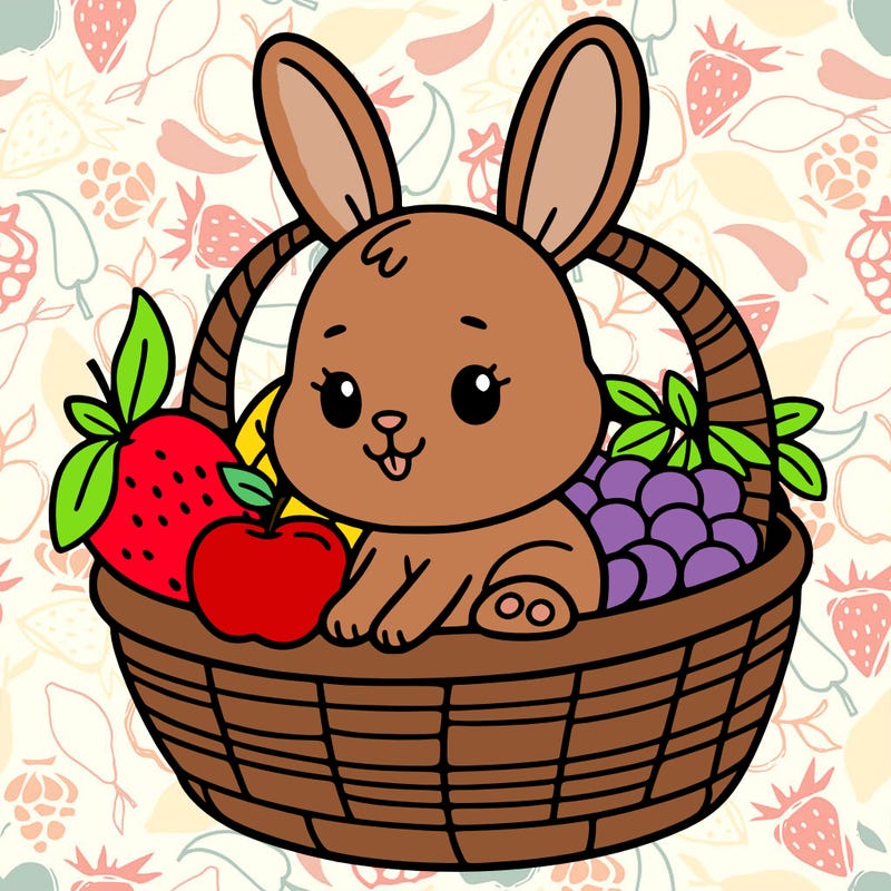 bunny in a fruit basket