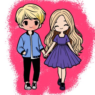 girl holding boyfriend's hand