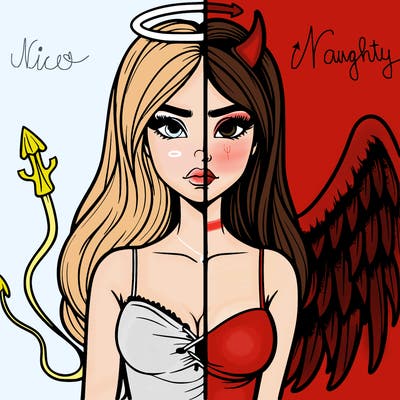 devil vs angel realistic girl