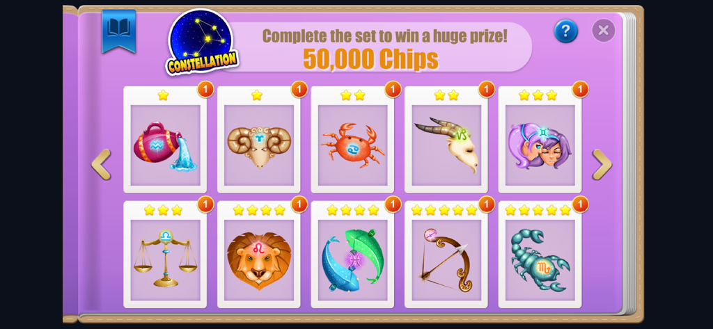 Keno Kino Lotto - Écran de collection de cartes de constellations du zodiaque Keno Kino Lotto avec récompenses