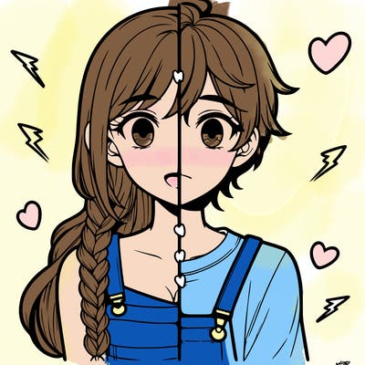 realistic girl boy split