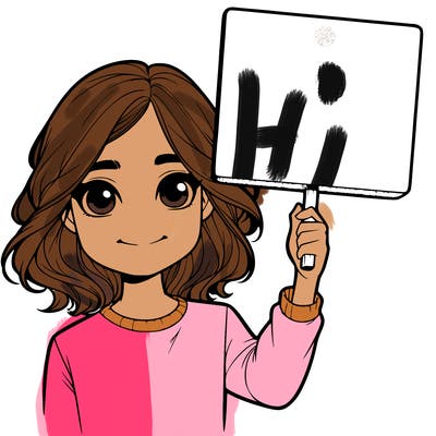 realistic girl holding up a sign