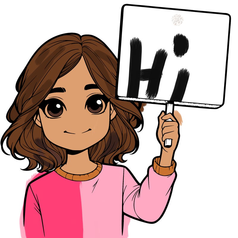 realistic girl holding up a sign