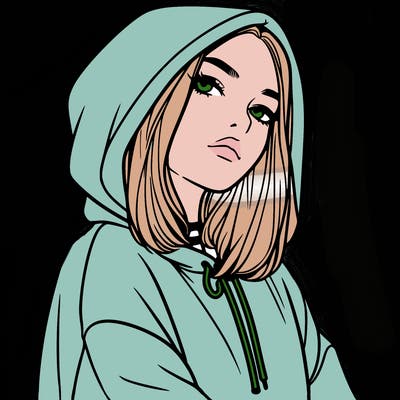 a realistic girl in a hoodie