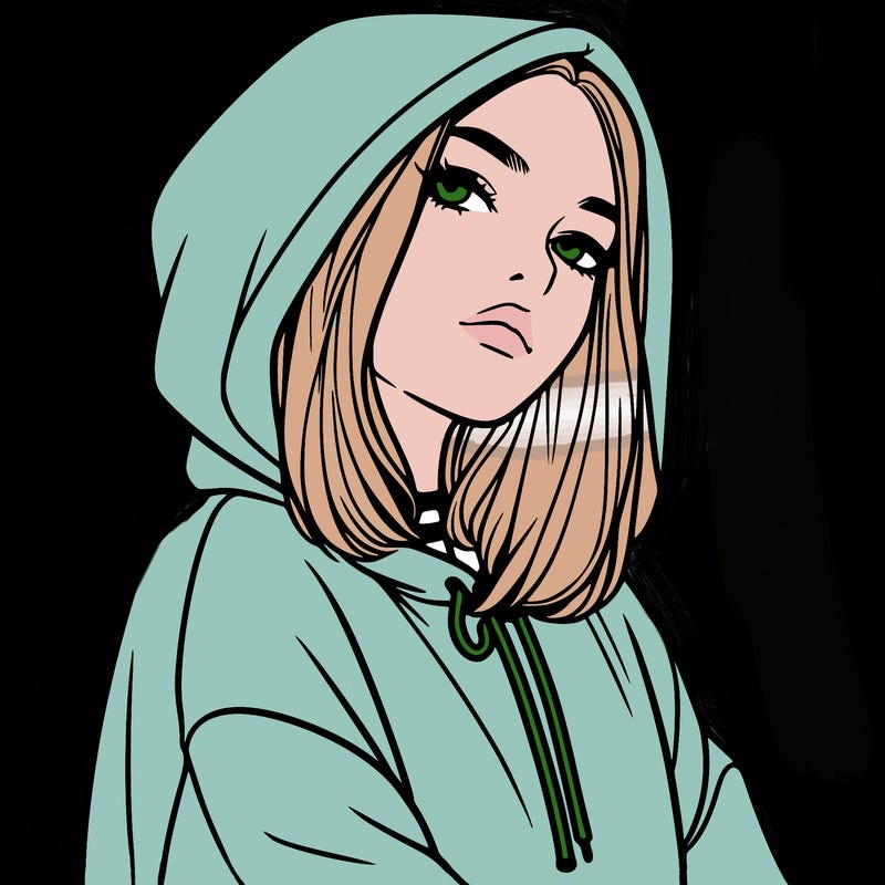 a realistic girl in a hoodie