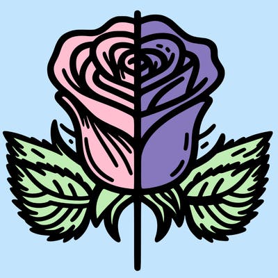 rose split down middle