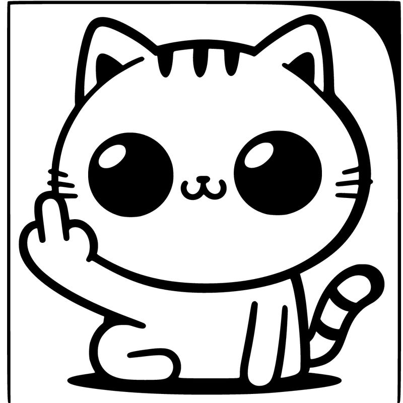cat with middle finger