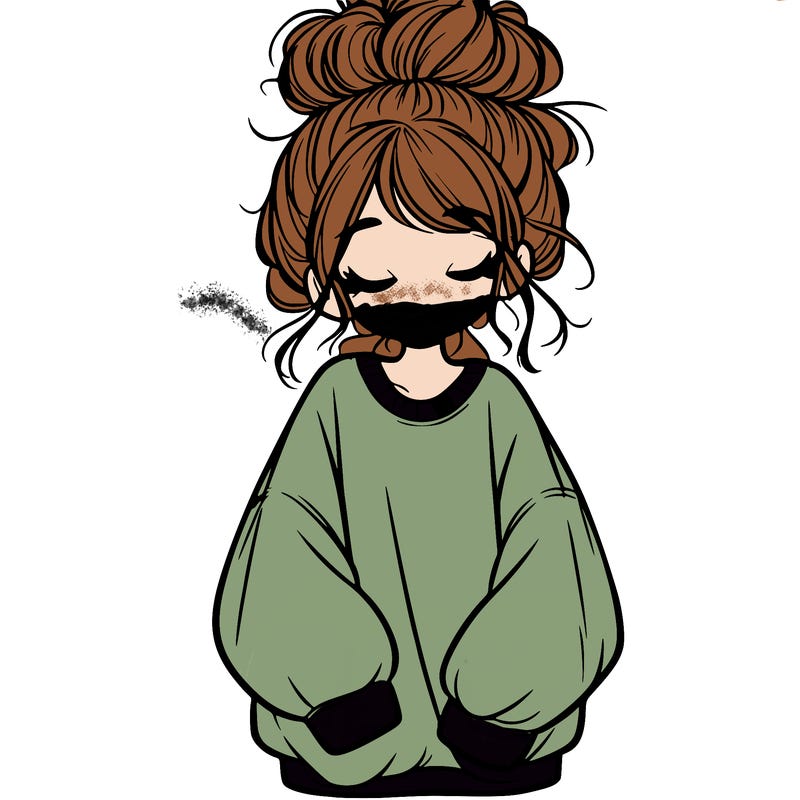 girl with baggy sweatshirt and messy bun