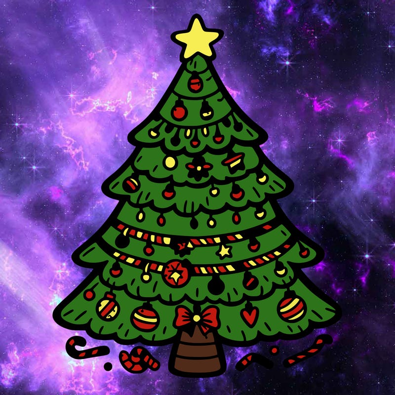 christmas tree with lots of details