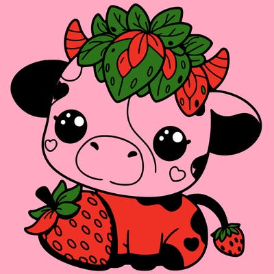 cute strawberry cow