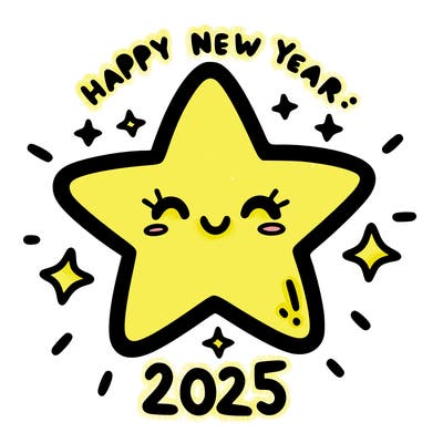 happy new year 2025 star wish