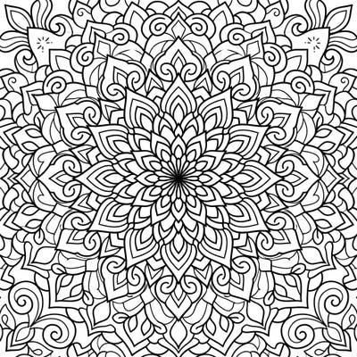 Explore the mesmerizing patterns of this Fibonacci Geometric Mandala, crafted with balanced golden ratio principles. This intricate design promises a rewarding and meditative coloring journey.