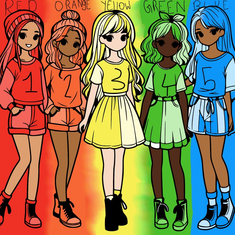 a group of five girls