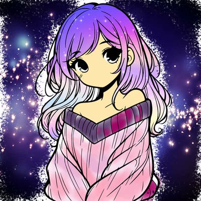 shy pretty girl wearing a sweater that is falling off one shoulder portrait