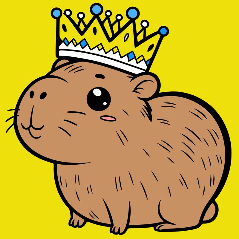 capybara cute crown cartoon