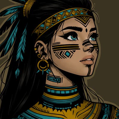 realistic tribal manga woman