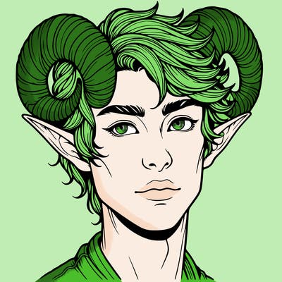 realistic elf with horns