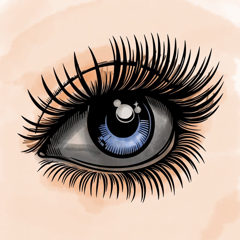realistic eye long eylashes