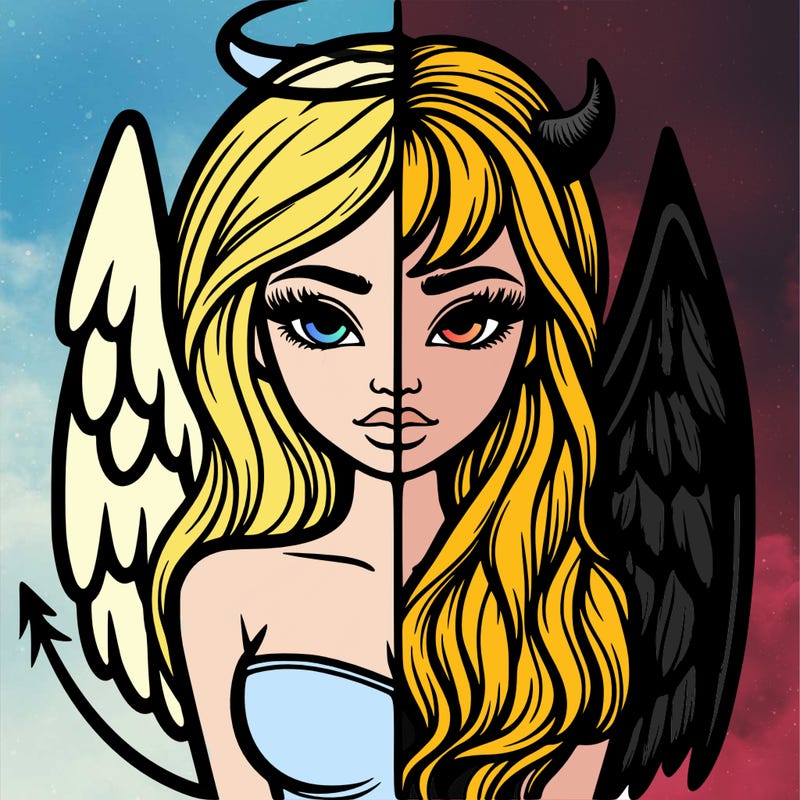 realistic angel half devil