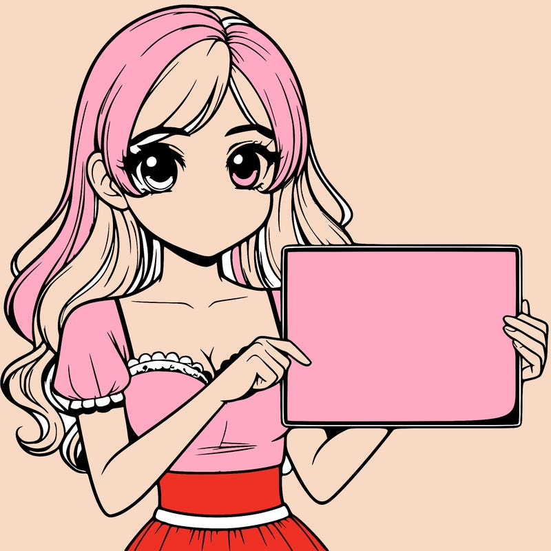 realistic pretty girl holding blank sign