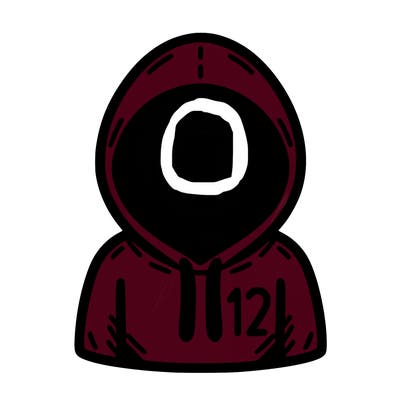a person with non face waering a hoodie with a small 132 symbol