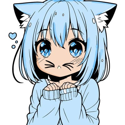 shy anime catgirl