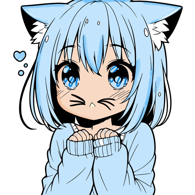 shy anime catgirl