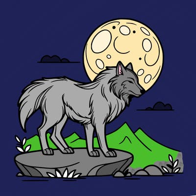 wolf moonlight