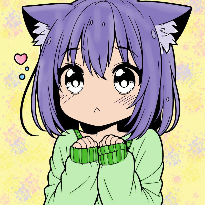shy anime catgirl