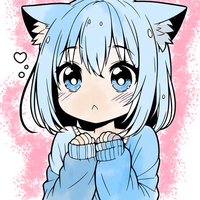 shy anime catgirl