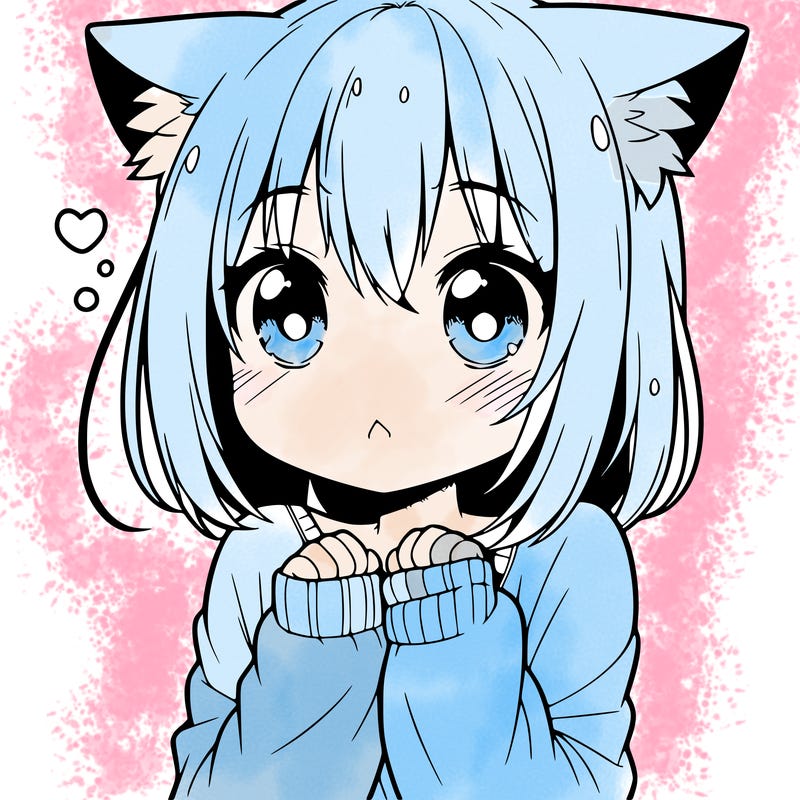 shy anime catgirl