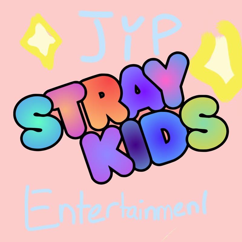 bubble letters saying stray kids