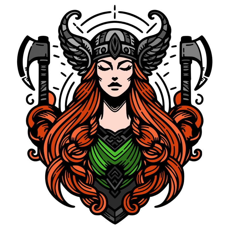 realistic valhalla goddess  symbol