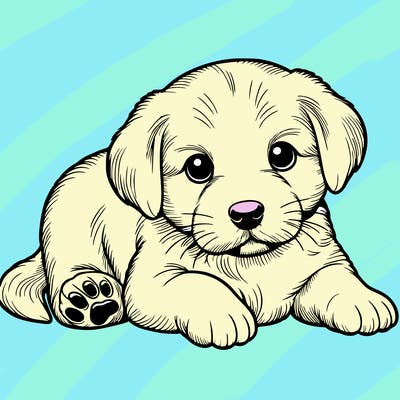 a cute realistic puppy