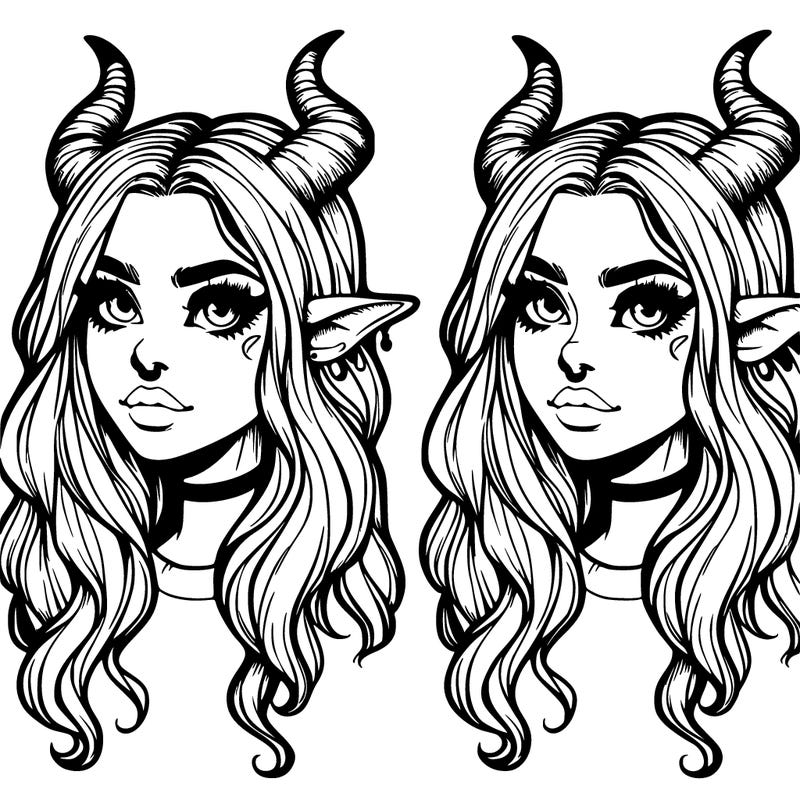 realistic girl with horns