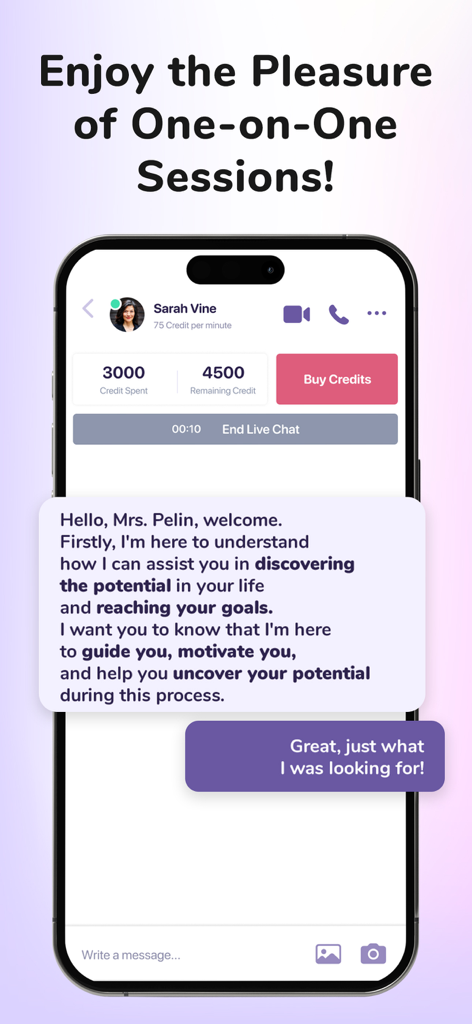 Private one-on-one live chat session between a user and a consultant on the Binnaz app
