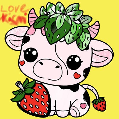 cute strawberry cow