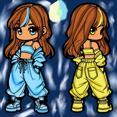 girl in crop top and baggy pants