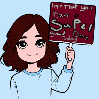 realistic girl holding up a sign