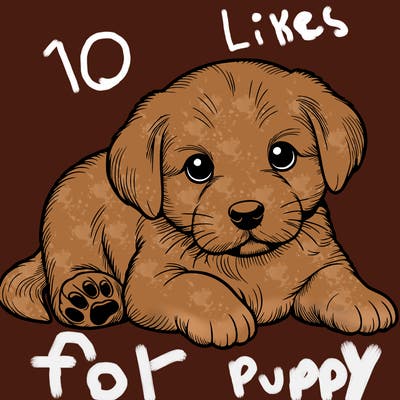 a cute realistic puppy