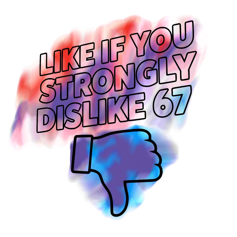 like if you strongly dislike 67