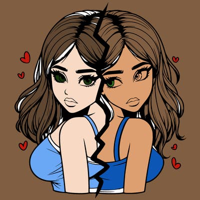 realistic girl split