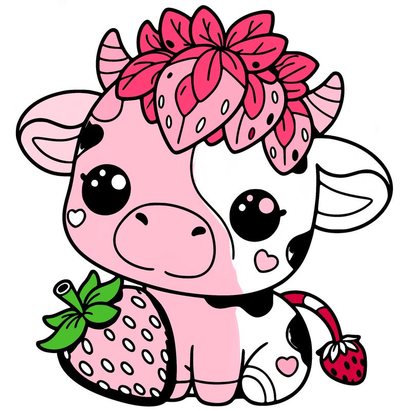 cute strawberry cow