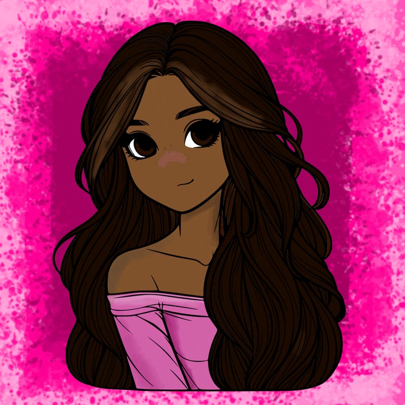 realistic girl with long hair