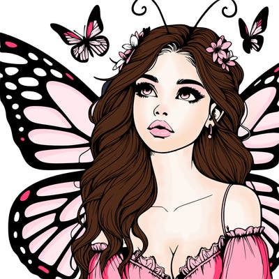 butterfly fairy realistic girl