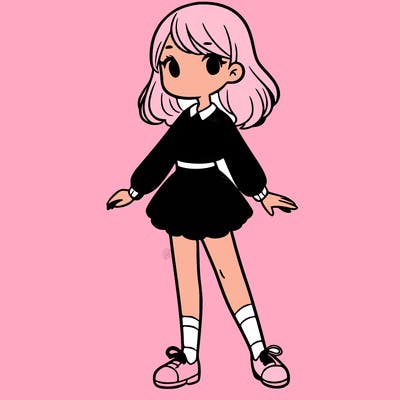 a girl standing in a pose