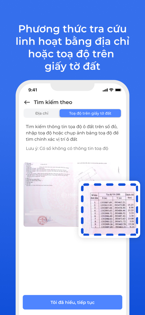 Meey Map - Tra quy hoạch 4.0 - Interface for searching land planning information using coordinates from official documents