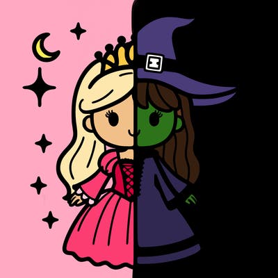 split princess and witch