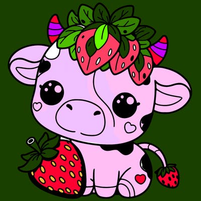cute strawberry cow