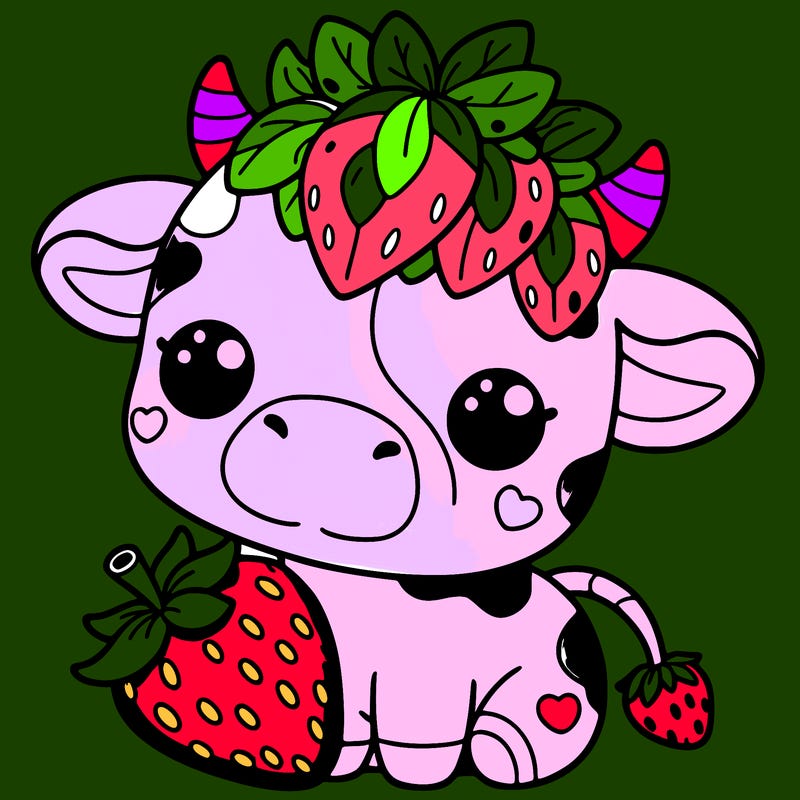 cute strawberry cow
